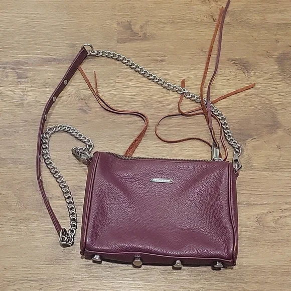 Rebecca Minkoff Crossbody BagBurgundy LeatherSilver-Tone Hardware - Picture 3 of 8